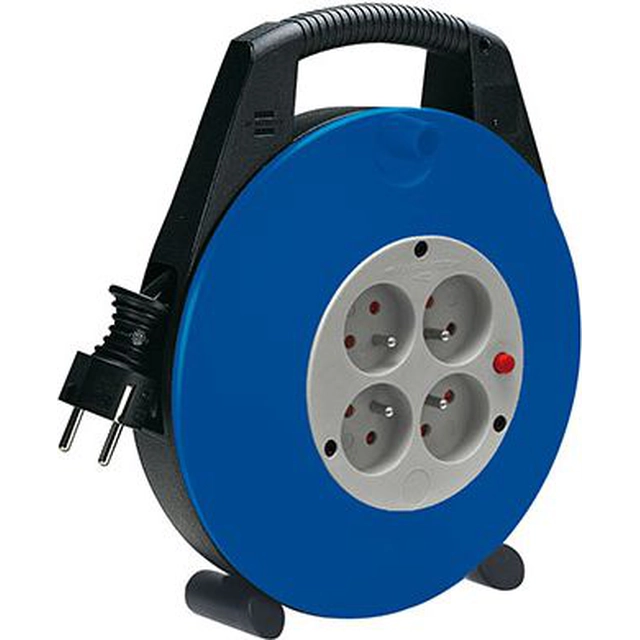 Brennenstuhl Vario Line cable alargador retráctil compacto 4 x 230V negro - azul 10m (1104464)