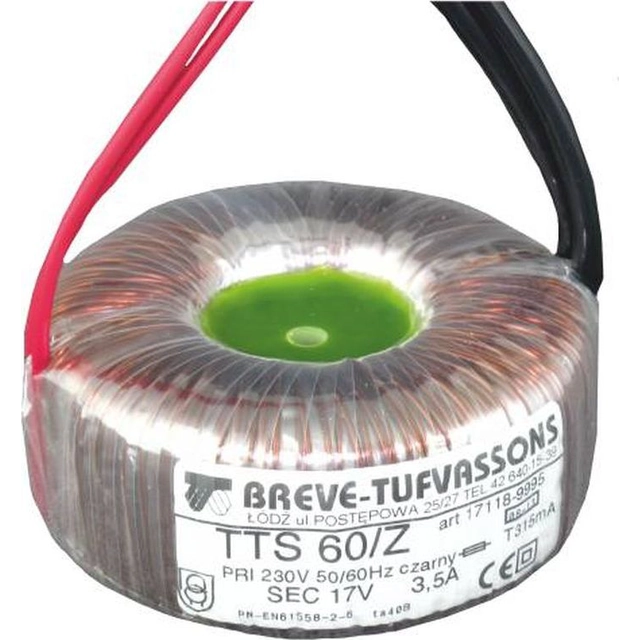 Breve Tufvassons sp. z o. o.Μετασχηματιστής τοροειδές TTS 35/Z 230/12V 35VA 17112-9994