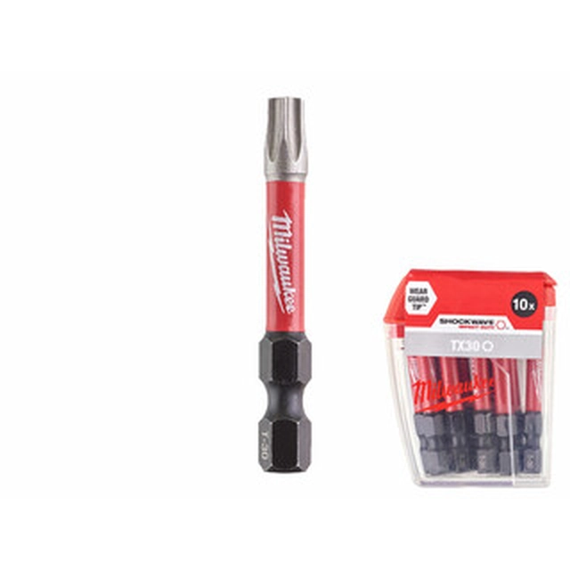 Broca de chave torx Milwaukee 50 mm | 1/4 broca torx 10 peças