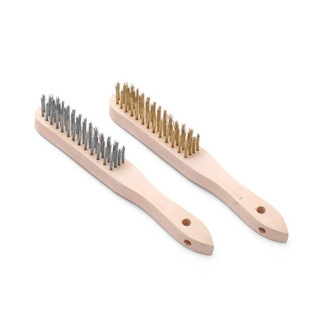 Brosse à barbecue - set avec poils en acier et laiton