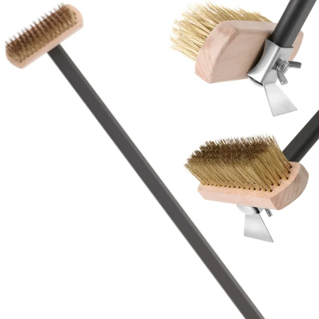 Brosse de nettoyage pour four à pizza avec poils en cuivre, longueur 1320 mm - Hendi 525593