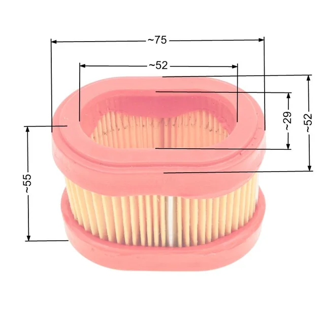 B&S luftfilter 3 - 4Hp Oval Pos Shaft Bottenventil 8R04-67