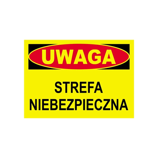 Budowlana tablica ostrzegawcza STREFA NIEBEZPIECZNA