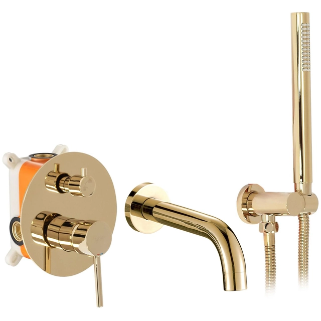 Built-in bathtub mixer Rea Lungo gold + Box