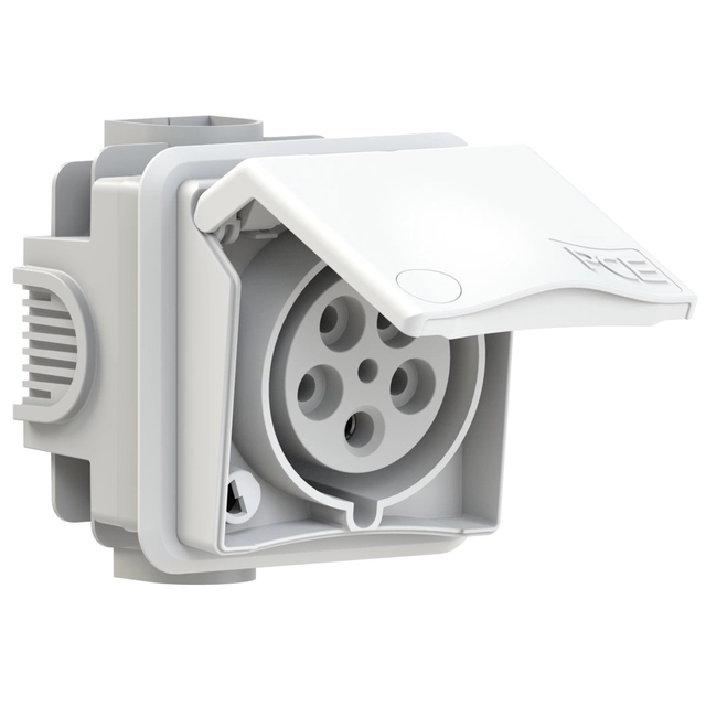 Built-in flush-mounted pass-through socket, Design series 32A 3P+Z+N 400V IP44