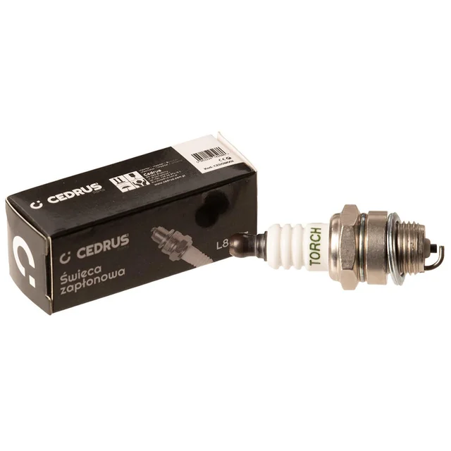 Bujía Cedrus L8RTF para motosierras con resistencia, punta desenroscable 10 unidades en el paquete CEDSW001.