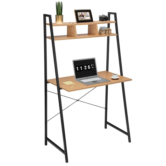 Bureau loft ARVIKA MODERN PINE avec étagères et rallonge