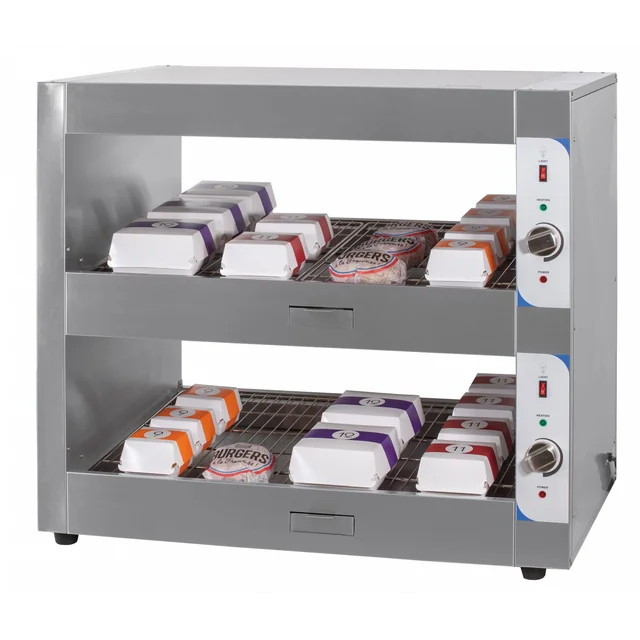 Burger warmer | warming display | two shelves | 2 kW | 1000x600x900 mm | RQBINPP100