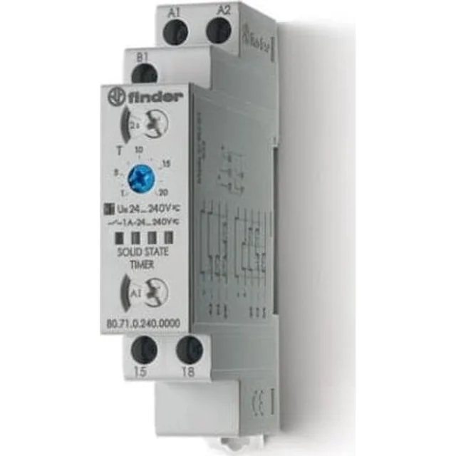 Buscador Temporizador 1Z 1A 24-240V AC/DC 0,1s-24h multifuncional AI, DI, SW, BE, CE, DE