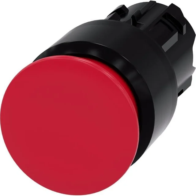 Бутон гъба Siemens 22mm кръгъл, червен пластмасов 30mm не се връща сам, отключва се с издърпване 3SU1000-1AA20-0AA0