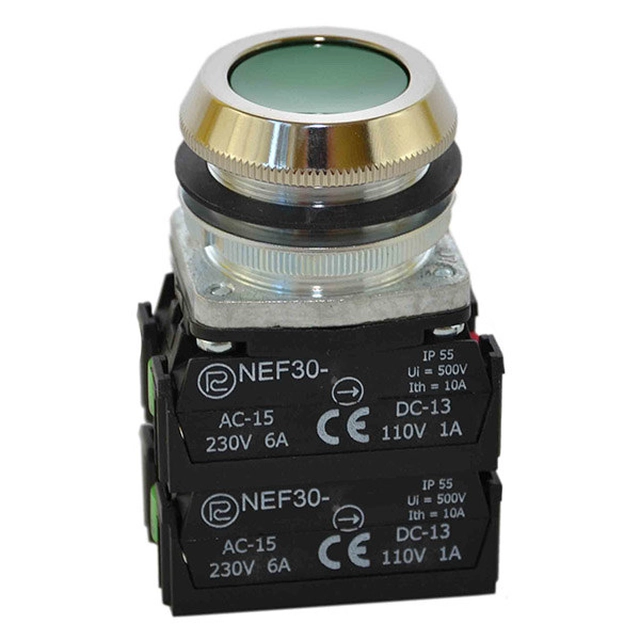 Buton NEF30-K2X2Y verde W0-NEF30-K 2X2Y DIN