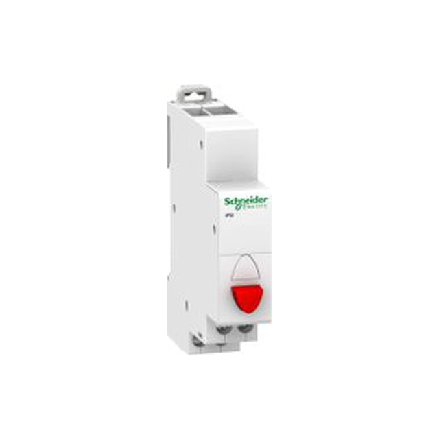 Buton unic Schneider Electric cu revenire cu arc iPB-20-01-R 20A 1NC roșu (A9E18031)