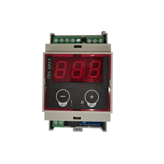 BVA temperatuurikontroller TDS1019C, 0…100°C, mahtuvuslikud võtmed, DS digitaalne andur, ODO andur, 1 releeväljund, 230 V a.c.