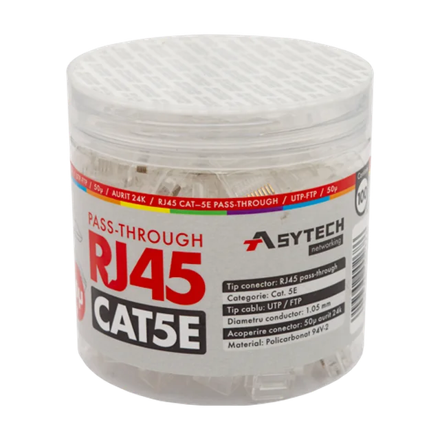 Βύσμα RJ-45 UTP Cat.5e EZ Passthrough, 50u (100 τμχ) RJ45-CAT5E-EZ-50U-JAR