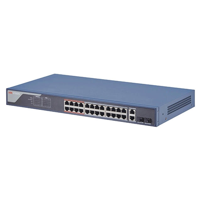 Byt 24 PoE-portar 100Mbps, 2 Gigabit upplänksport, SMART Management - HIKVISION DS-3E1326P-EI