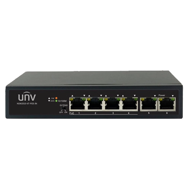 Byt 4 PoE+-portar, 2 upplänksportar RJ45 - UNV NSW2010-6T-POE-IN