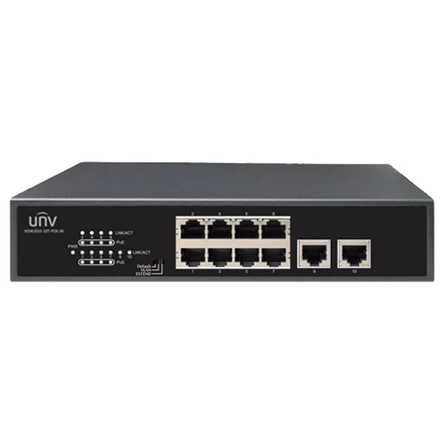 Byt 8 PoE-portar, 2 upplänksportar RJ45 - UNV NSW2010-10T-POE-IN