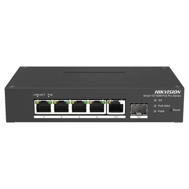 Byt smart hanterade 4-portar, 1 Gigabit SFP-port, 1 Gigabit-port RJ45 - HIKVISION DS-3T1306P-SI-HS