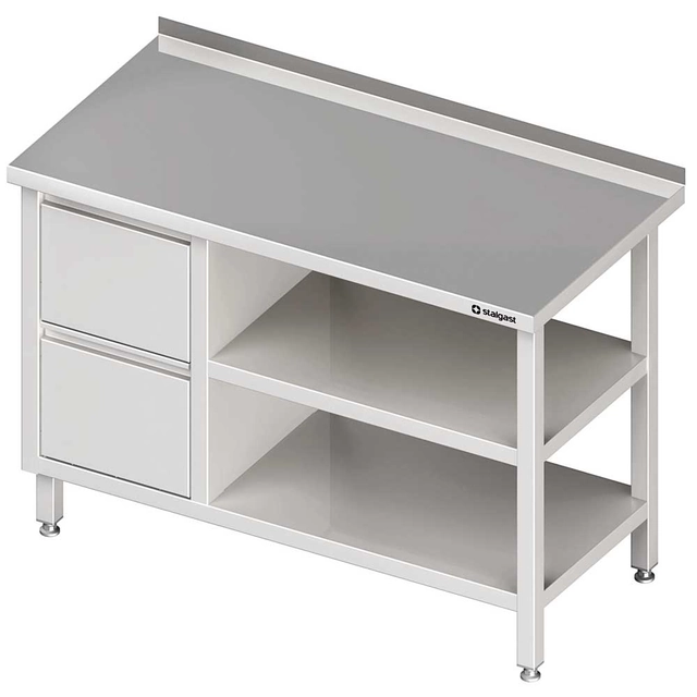 Wall table with two drawer block (L) and 2-ma shelves 1500x600x850 mm