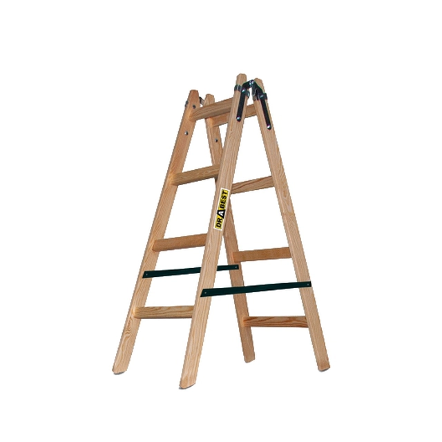 Folding wooden ladder, 2x4 steps, 150kg, Drabest