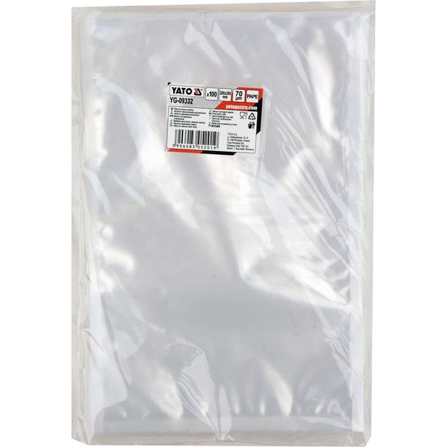 BAGS FOR CHAMBER PACKING MACHINES 200 * 300 70UM PAPE, 100PCS