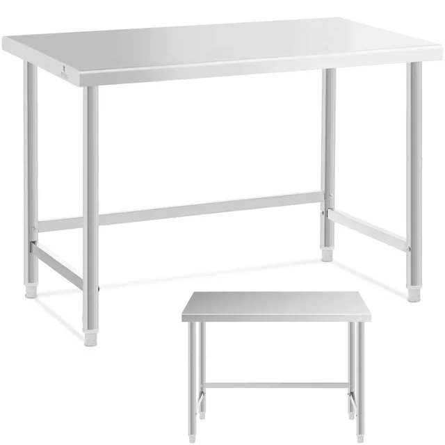 Table, central steel worktop 120 x 70 cm to 93 kg