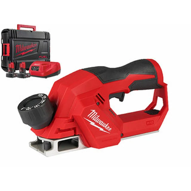 Milwaukee M12BLP-402X cordless planer 12 V | 56 mm | Carbon brushless | 2 x 4 Ah battery + charger | In Heavy Duty case