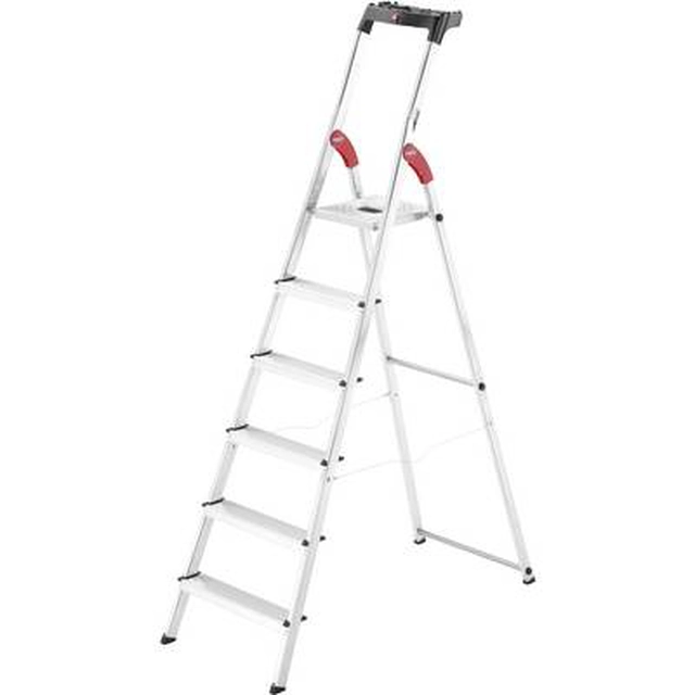Hailo L60 StandardLine 8160-607 Aluminum Multi-step ladder with tool holder Working height (max.): 3.05 m Silver, Red, Black 5.9 kg