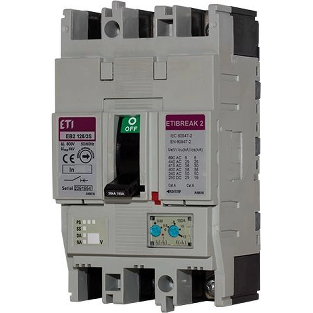 Eti-Polam Power switch 4P 125A 25kA thermo-magnetic release (EB2 125/4L)