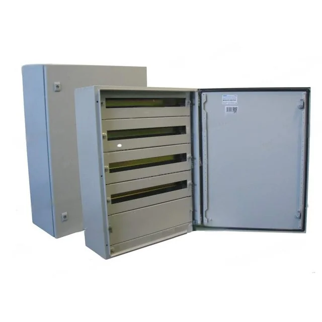 Electrical switchboard 800x600x250mm 104 modules cabinet cabinet modular metal cabinet 4 rows x 26 modules IP66 apparently with DIN rail plates for counterpanel mounting mounting plate