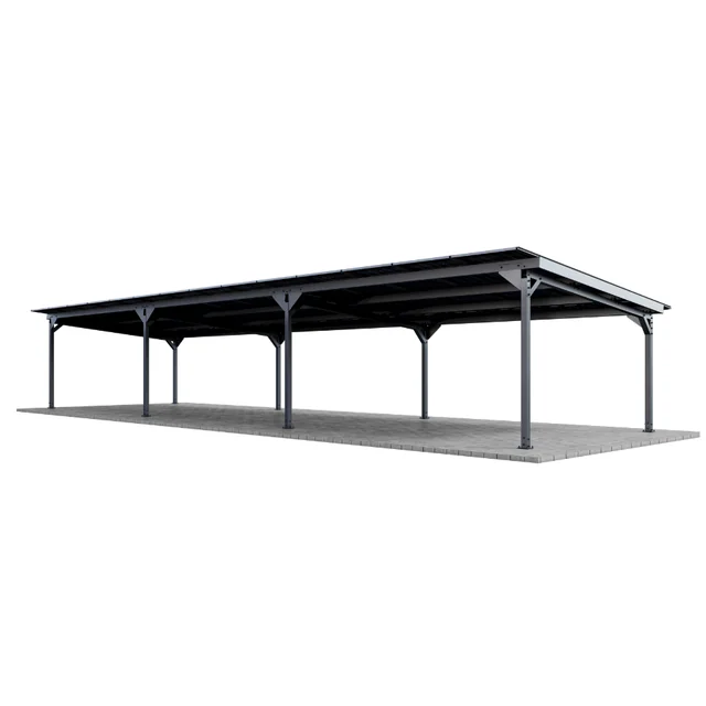 Cabanons / Carport U1 avec structure pour PV (Espacement des supports 5,4m)