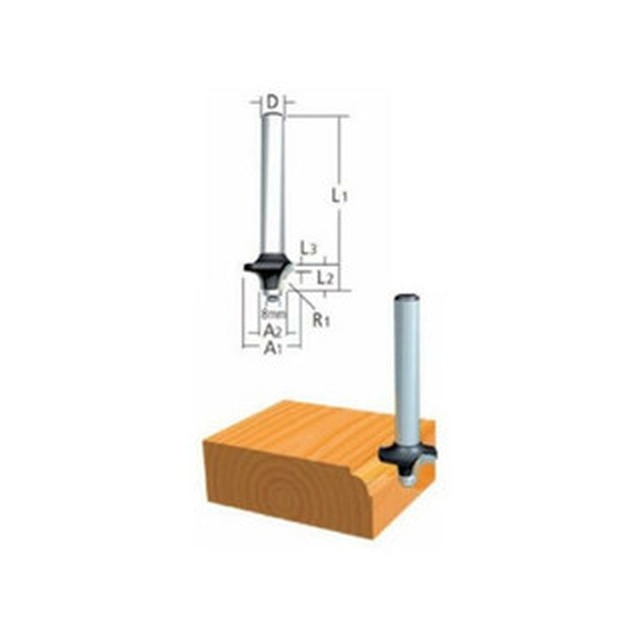 Cabeça do roteador Makita 4,8 x 22,2 x 8 mm | Cortador de perfil