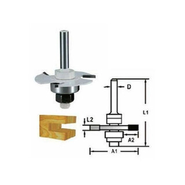 Cabezal fresador Makita 19 x 38,1 x 8 mm | cortador de perfil