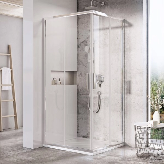 Cabină de duș pătrată Ravak Blix Slim, BLSRV2-80 lucioasă +Transparent