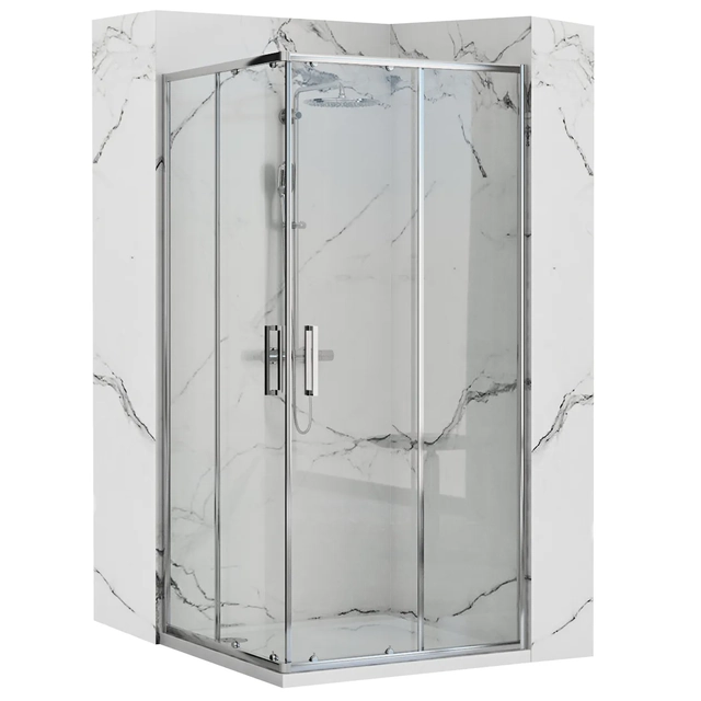 Cabină de duș Rea Punto crom 90x90- Suplimentar 5% reducere cu codul REA5