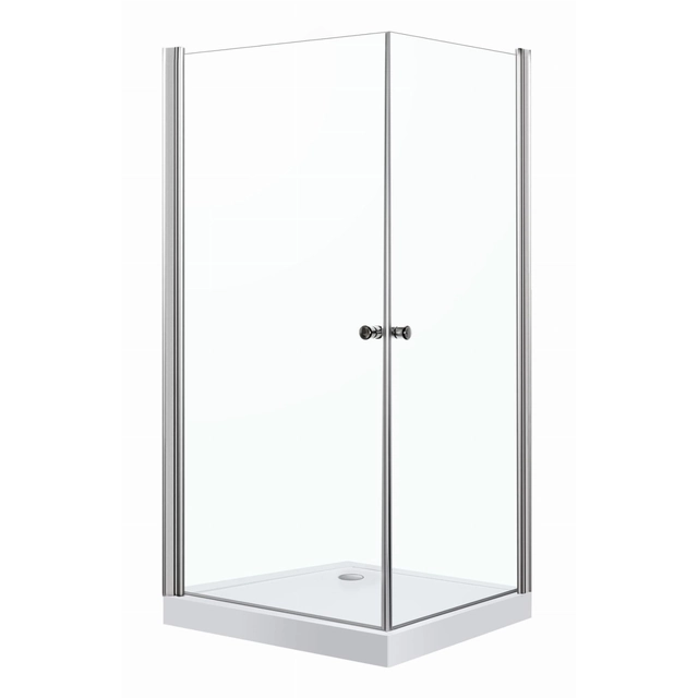Cabine de douche carrée KERRA MADRID 80 cm avec receveur de douche en acrylique