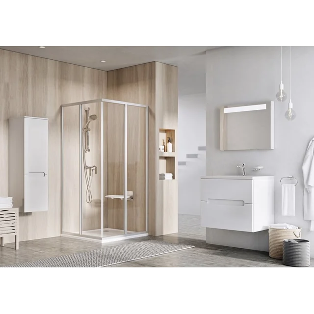 Cabine de douche carrée Ravak Supernova SRV2-S+SRV2-S, 80x80, blanc+perle