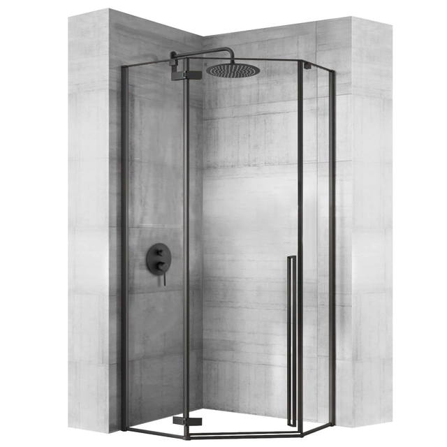 Cabine de douche d'angle Rea Diamond Black 100x100 cm - EN PLUS 5% RÉDUCTION POUR LE CODE REA5