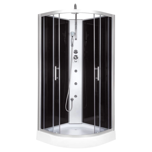 Cabine de douche d'hydromassage semi-circulaire Kerra Faro 80 cm