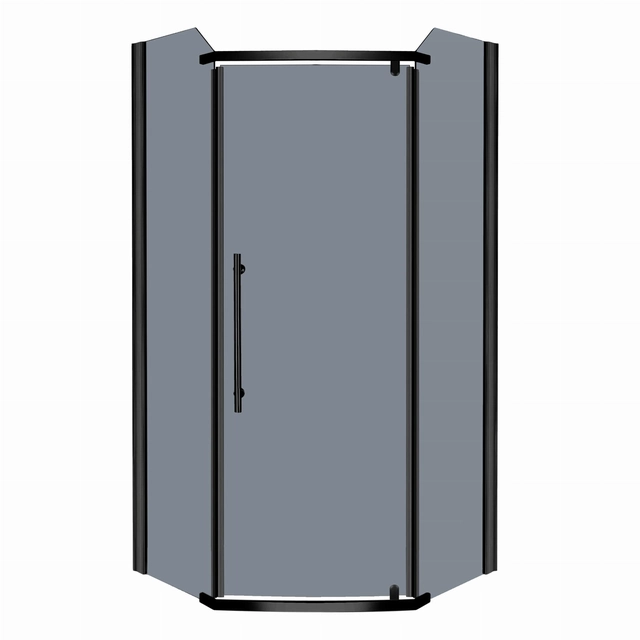 Cabine de douche pentagonale noire Kerra Prato 90 cm