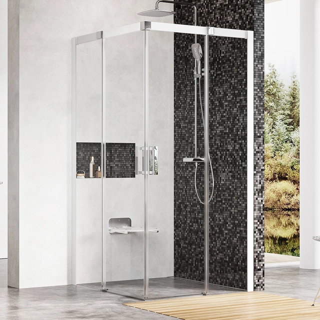 Cabine de douche Ravak Matrix, MSRV4-90/90, blanc+Transparent