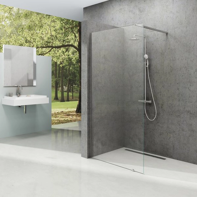 Cabine de douche Ravak Walk-in Wall, 100x200 alu brillant+Transparent