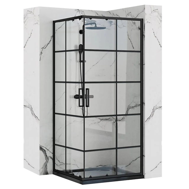 Cabine de douche Rea Concept noire 90x90