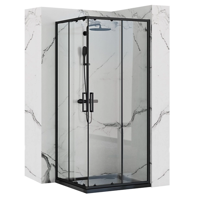 Cabine de douche Rea Punto 80x80 Noir