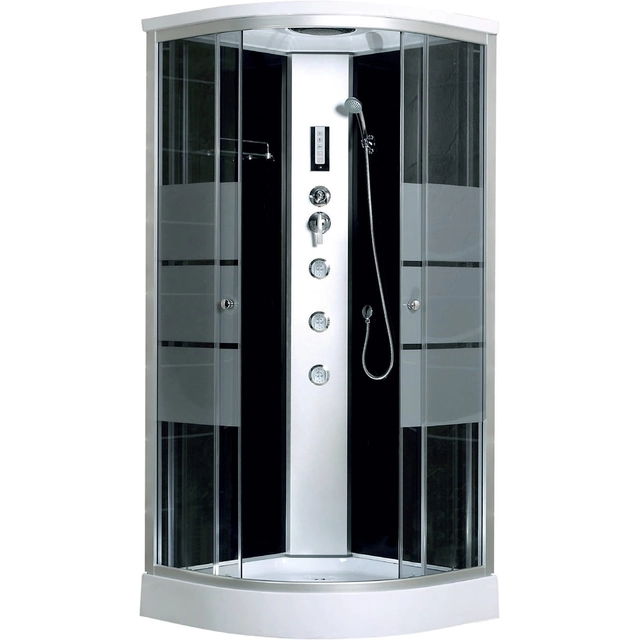 Cabine de douche semi-circulaire Kerra Lisa avec hydromassage, 90 cm