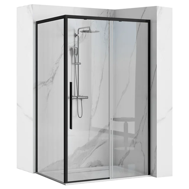 Cabine de douche SOLAR NOIR MAT 90x90