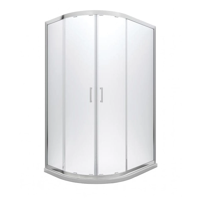 Cabine de duche assimétrica Besco Modern 120x90x185 vidro transparente, direita - DESCONTO adicional 5% com código BESCO5