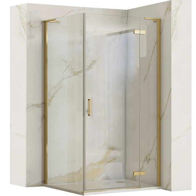 Cabine de duche REA Hugo 100x80 Ouro escovado