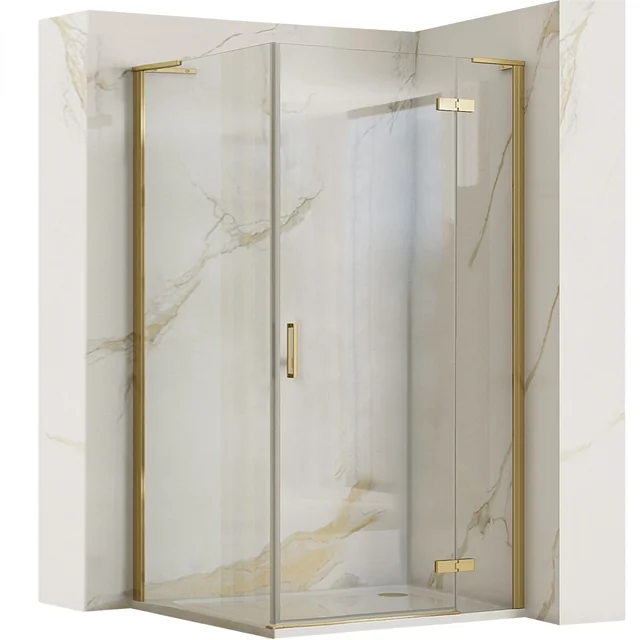 Cabine de duche REA Hugo 100x90 Ouro escovado