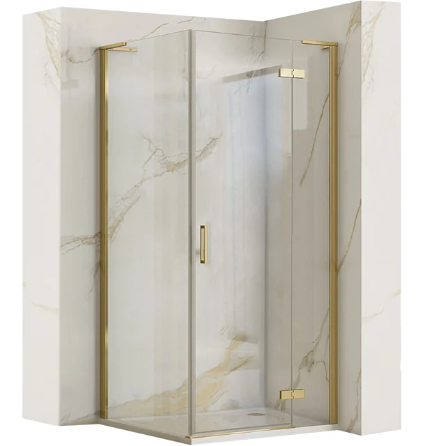 Cabine de duche REA Hugo 90x80 Ouro escovado